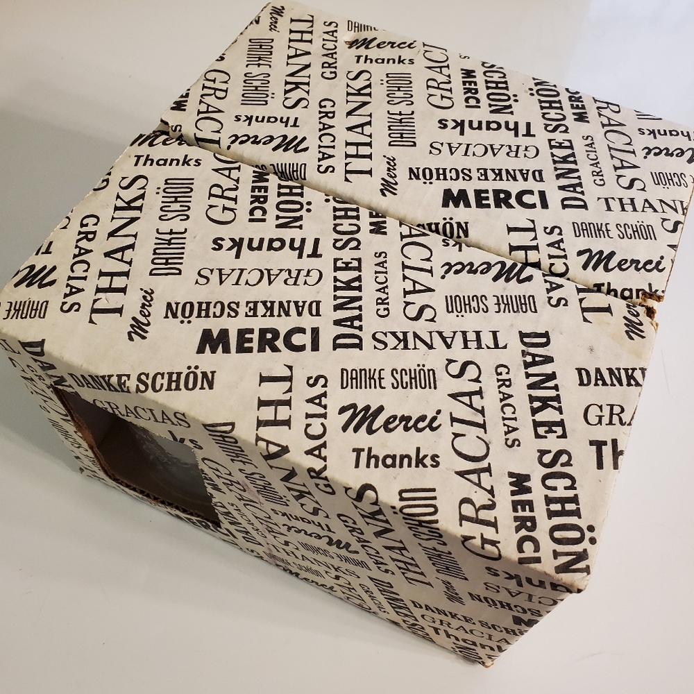 Vintage Low Ball Glasses Set of 4 Etched Multilingual Thank You Merci Gracias - Picture 2 of 8